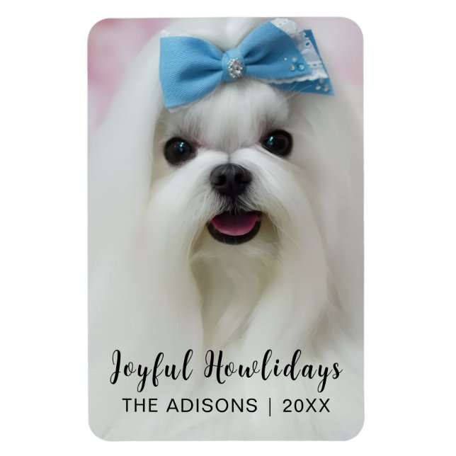 Söt Valp Pawlidays Modern Hund Jul Design Magnet (Vertikal)