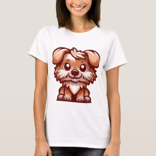 Söt Valp Tecknad Dam T-Shirt