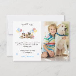 Söt valp Vattenfärg Blå Foto Tack Kort