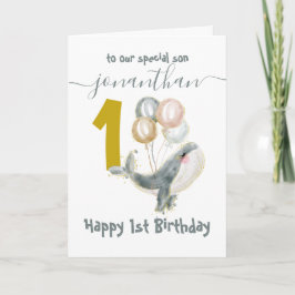 Söt valpojke 1:a födelsedagskort kort