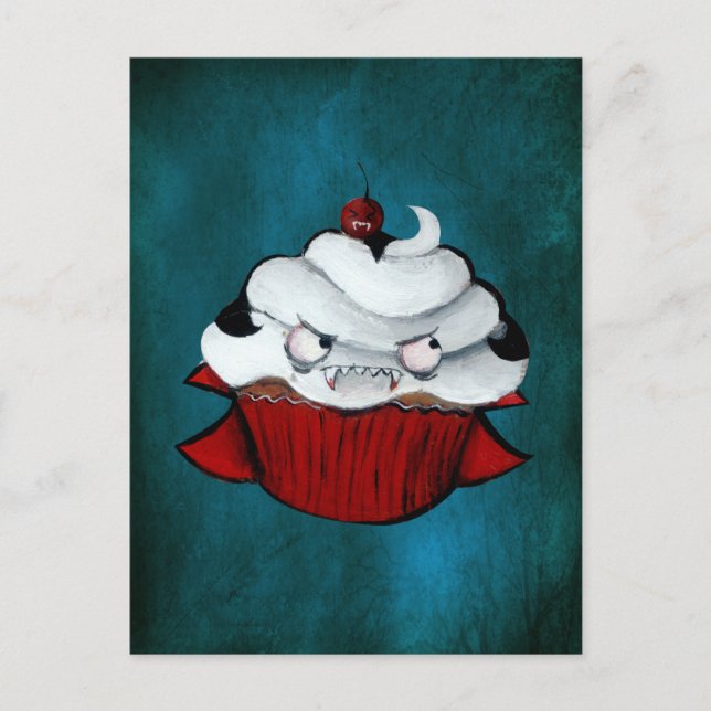 Söt vampyr Cupcake Vykort (Framsida)