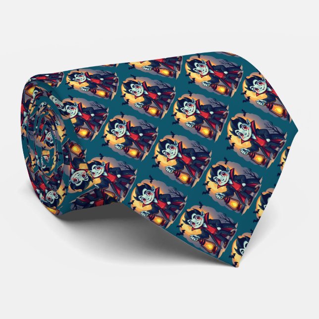 Söt vampyr med lykta Kawaii Halloween Slips (Rullad)