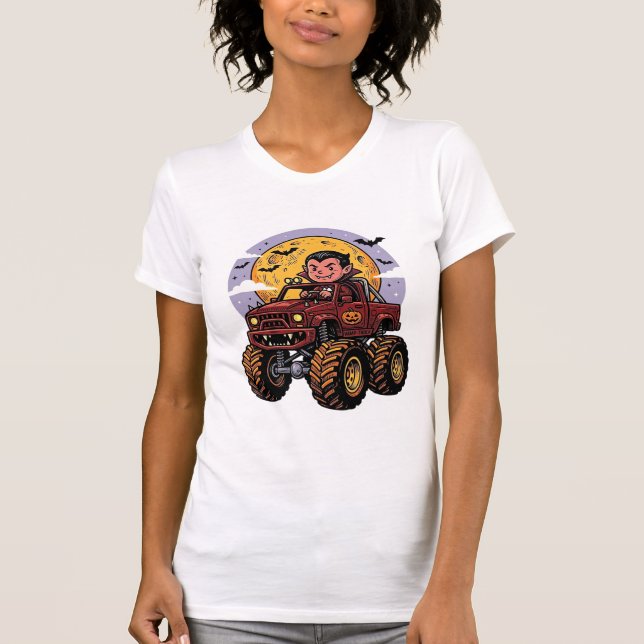 Söt vampyr monstertruck Halloween tröja design_ (Framsida)