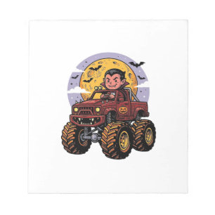 Söt vampyr monstertruck Halloween tröja design_ Anteckningsblock