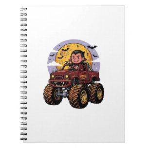 Söt vampyr monstertruck Halloween tröja design_ Anteckningsbok