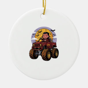 Söt vampyr monstertruck Halloween tröja design_ Julgransprydnad Keramik
