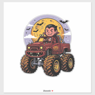 Söt vampyr monstertruck Halloween tröja design_ Klistermärken