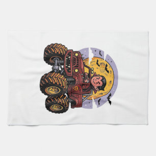 Söt vampyr monstertruck Halloween tröja design_ Kökshandduk