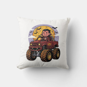 Söt vampyr monstertruck Halloween tröja design_ Kudde