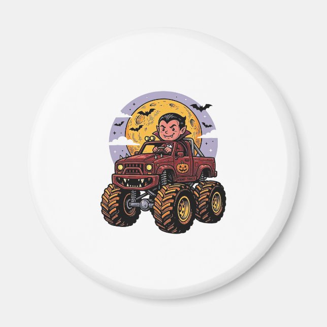 Söt vampyr monstertruck Halloween tröja design_ Magnet (Framsidan)
