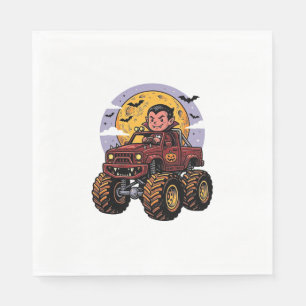 Söt vampyr monstertruck Halloween tröja design_ Pappersservett