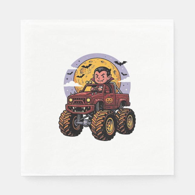 Söt vampyr monstertruck Halloween tröja design_ Pappersservett (Framsidan)
