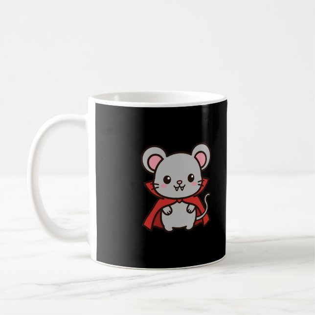 Söt vampyr mus Halloween Kaffemugg (Vänster)
