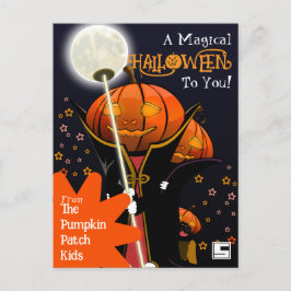 Söt Vampyr Pumpa Barn Halloween Design Vykort