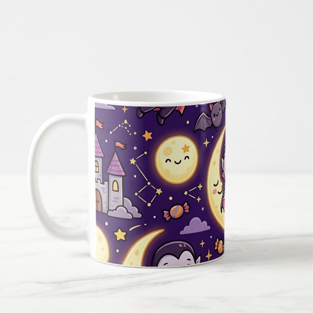 Söt Vampyrfladdermus Halloween-mugg Kaffemugg (Vänster)