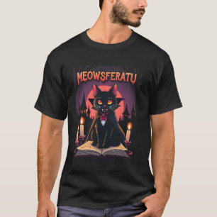 Söt vampyrkatt gotisk skräck neko-design för katt t shirt