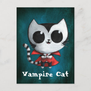 Söt vampyrkatt vykort