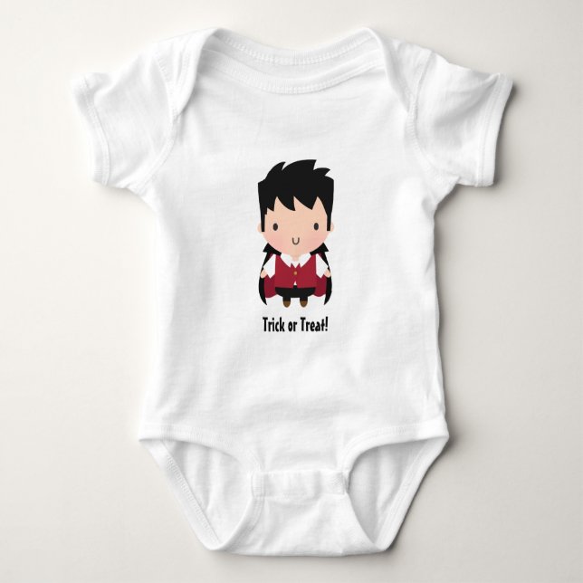 Söt vampyrpojke, Baby Halloween Tee Shirt (Framsida)
