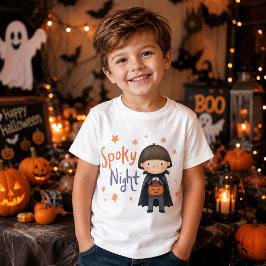 Söt vampyrpojke kuslig natt Halloween T Shirt