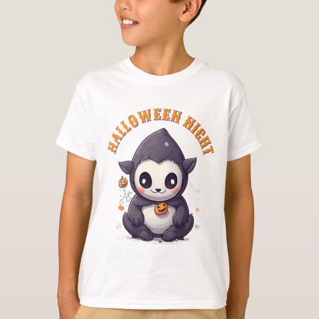 Söt vampyrpumpa Halloween-karaktär 🦇 T Shirt (Framsida)
