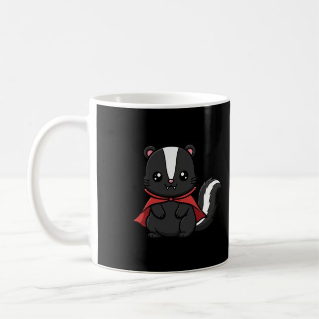 Söt vampyrskunk Halloween Kaffemugg (Vänster)