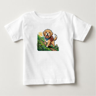 Söt vandrande golden retriever-valp-äventyr t shirt