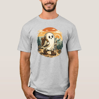 Söt vandrande spök-retro-bergäventyrs-T-shirt T Shirt