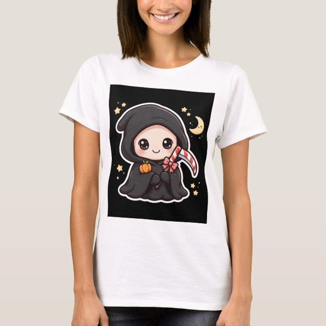 Söt Vänlig Dödskalle T-Shirt (Framsida)