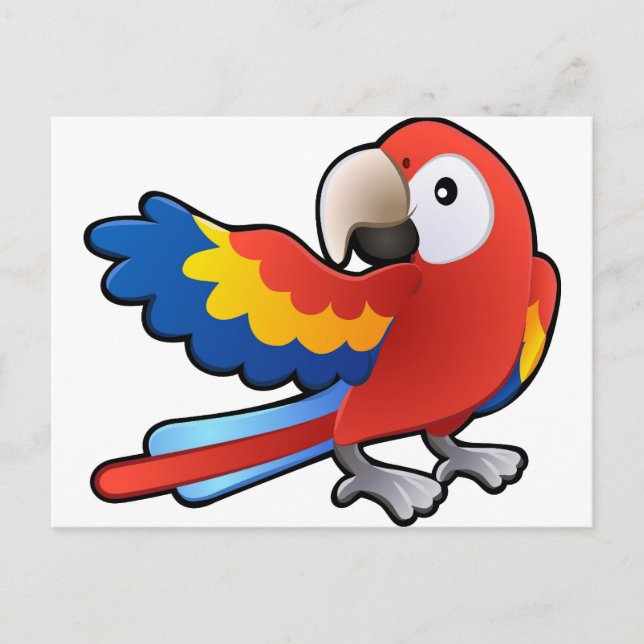 Söt, vänlig Macaw Parrot Vykort (Framsida)