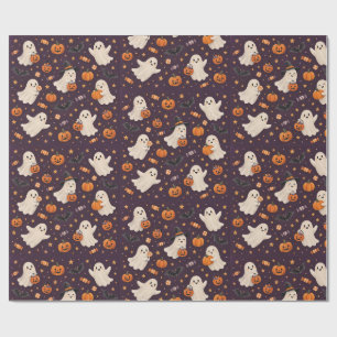 Söt Vänlig Spökparad För Barn Halloween Presentpapper