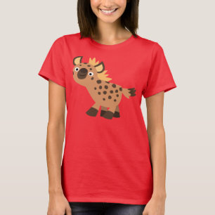 Söt Vänlig Tecknad Hyena Kvinnor T-Shirt