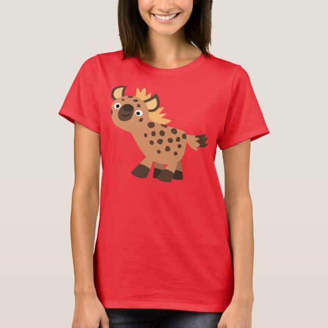 Söt Vänlig Tecknad Hyena Kvinnor T-Shirt (Framsida)