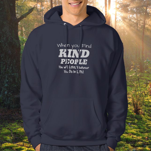 Söt vänlighet svart vit typografi hoodie (Skapare uppladdad)