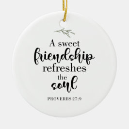 Söt Vänskap Bble Hand Lettering Quote Julgransprydnad Keramik