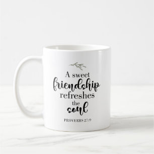 Söt Vänskap Bble Hand Lettering Quote Kaffemugg