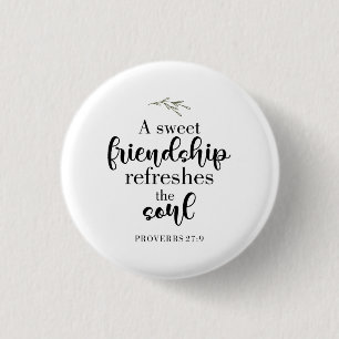 Söt Vänskap Bble Hand Lettering Quote Knapp
