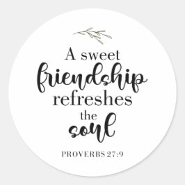 Söt Vänskap Bble Hand Lettering Quote Runt Klistermärke