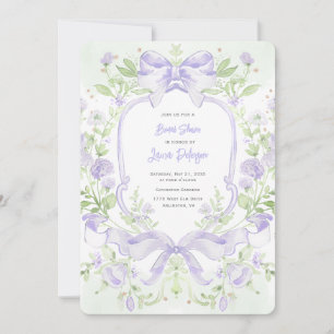 Söt Vapensköld med Möhippan Lavender Bows Inbjudningar