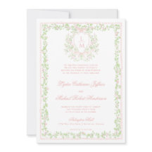 Söt Vapensköld med Rosa | Monogram Bröllop