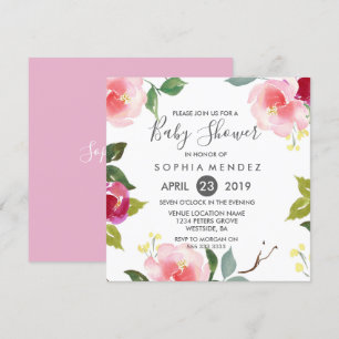 Söt Vår Blommigt Baby Shower Inbjudan
