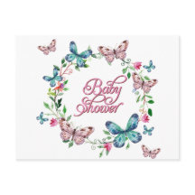 SÖT VÅR BLOMMIGT BUTTERFLY WREATH BABY SHOWER