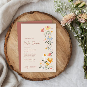 Söt Vår Blommigt Påsk Brunch Inbjudningar