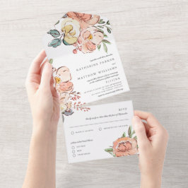 Söt Vår Blommigt Watercolor Bröllop
