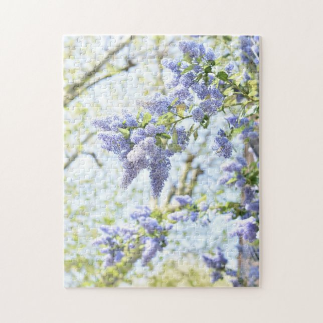 Söt Vår blommor Lila Blommar  Träd Natur Pussel (Vertikal)