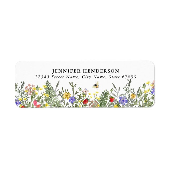 Söt Vår blommor Returetiketter Returadress Etikett (Framsidan)