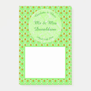 Söt Vår bröllop Apple blommar och äpplen Post-it Block
