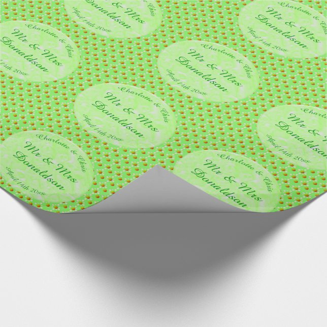 Söt Vår bröllop Apple blommar och äpplen Presentpapper (Hörn)
