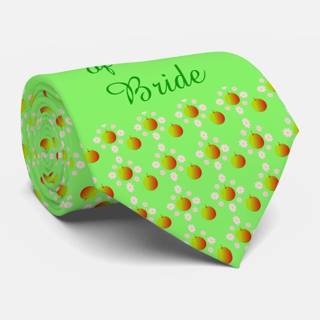 Söt Vår bröllop Apple blommar och äpplen Slips (Rullad)