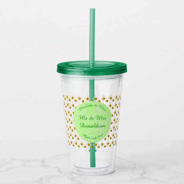 Söt Vår bröllop Apple blommar och äpplen Take Away Mugg (Framsida)