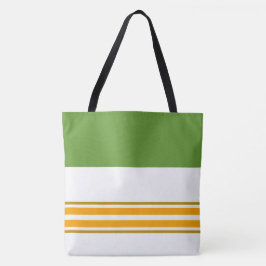 Söt Vår Grönt Gult Tävla Rand Vit Tygkasse